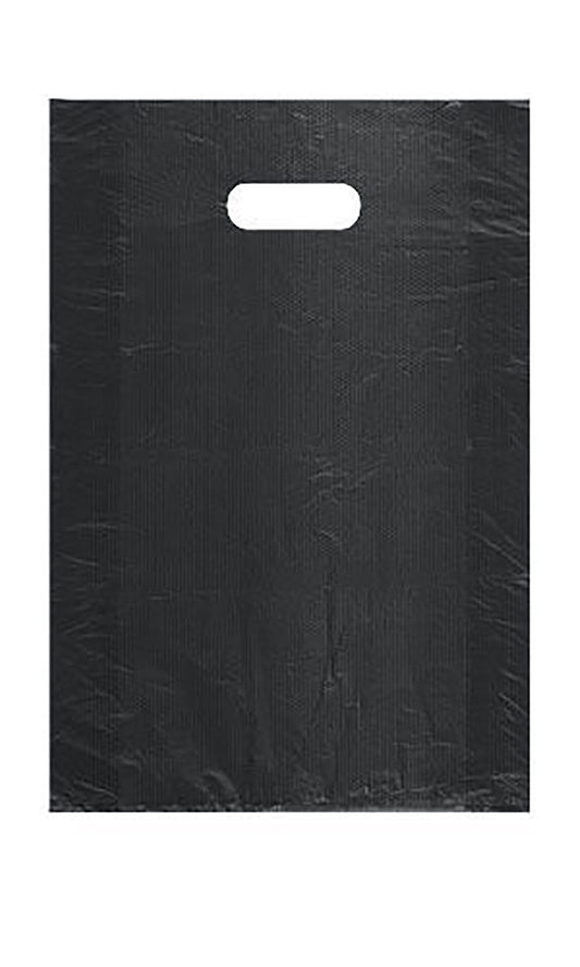 Black High Density Medium Merchandise Bags 12 x 3 x 18 Inches - Lot of 1000