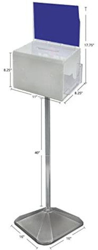 White Large Suggestion Box 11 W x 8.25 D x 8.25 H Inches with Lock and Key