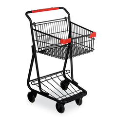 Single Basket Mini Shopping Cart in Black 20 W x 22.625 L x 39.5 H Inches