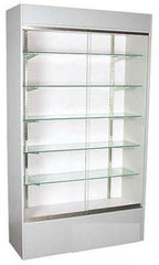 Wall Unit Display Case in Gray 84 H x 18 D x 48 L Inches with 5 Shelves