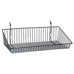 Wire Sloping Baskets in Black 24 W x 12 D x 6 H Inches - Count of 5