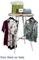 Round Clothing Rack in Chrome 36 D Inches with Adjustable Legs