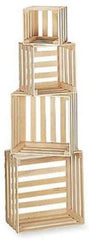 Natural Wood Nesting Crates 9 D Inches - Set of 4