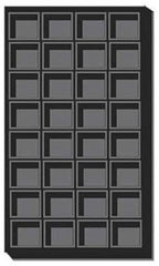 32 Compartments Plastic Tray Inserts in Black 14 L x 7.5 L Inches - Lot of 10