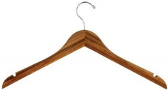 Natural Wood Dress Hangers 17 Inches Long with Chrome Hook - Lot of 50