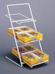 Slant Counter Candy Display Rack in White 15 H x 7.5 W x 10.5 D Inches
