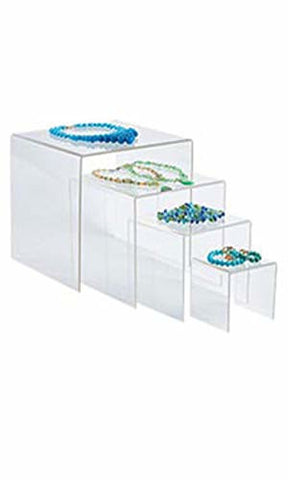 Nesting Display Risers in Clear - Set of 4