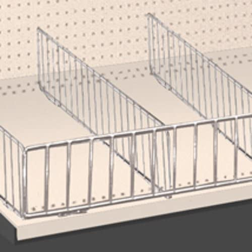 Metal Gondola Shelf Dividers in Chrome 14 W x 3 H Inches - Count of 50