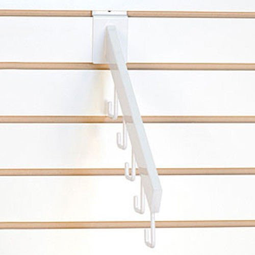 5 Hook Tubing Faceout in White 16 Inches Long for Slatwall - Box of 8