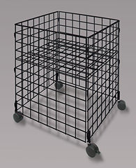 Mobile Dump Cube Bin Display in Black 33.5 H Inches with Wheels