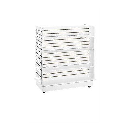 Slatwall Gondola Unit in White 24 x 48 x 54 Inches with 6 Shelves