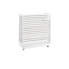 Slatwall Gondola Unit in White 24 x 48 x 54 Inches with 6 Shelves