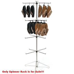 4 Tier Wire Spinner Rack in Chrome 26 x 26 x 65 H Inches with 4 Hooks