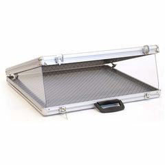 Portable Display Case in Aluminum Frame 24 W X 20 D X 3 H Inches with 2 keys