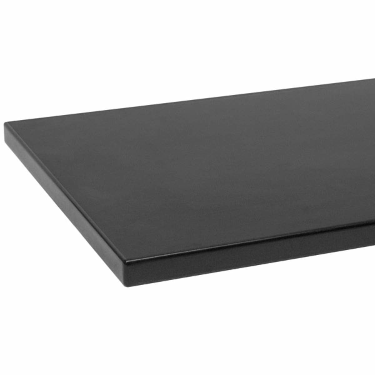 Melamine Shelf in Black 8 x 24 Inches with Edge Banding