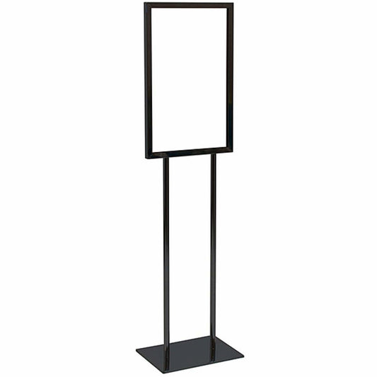 Floor Standing Metal Sign Holder in Black 14 W x 22 D Inches