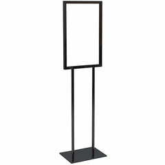 Floor Standing Metal Sign Holder in Black 14 W x 22 D Inches