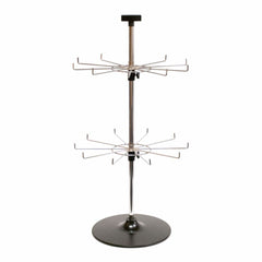 2 Tier Wire Spinner Rack in Black 18 W x 35 H Inches with 10 Hooks