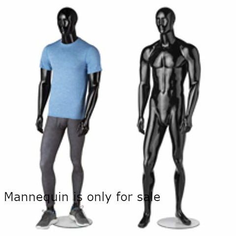 Fiberglass Male Mannequin in Black 6 Feet Height with Base