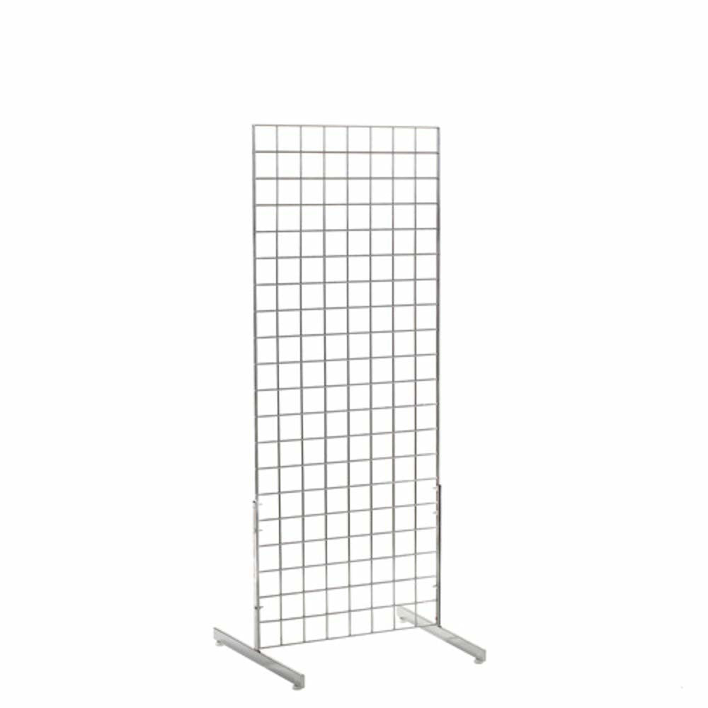 Grid Impulse Steel Display in Chrome 2 W x 5 H Feet