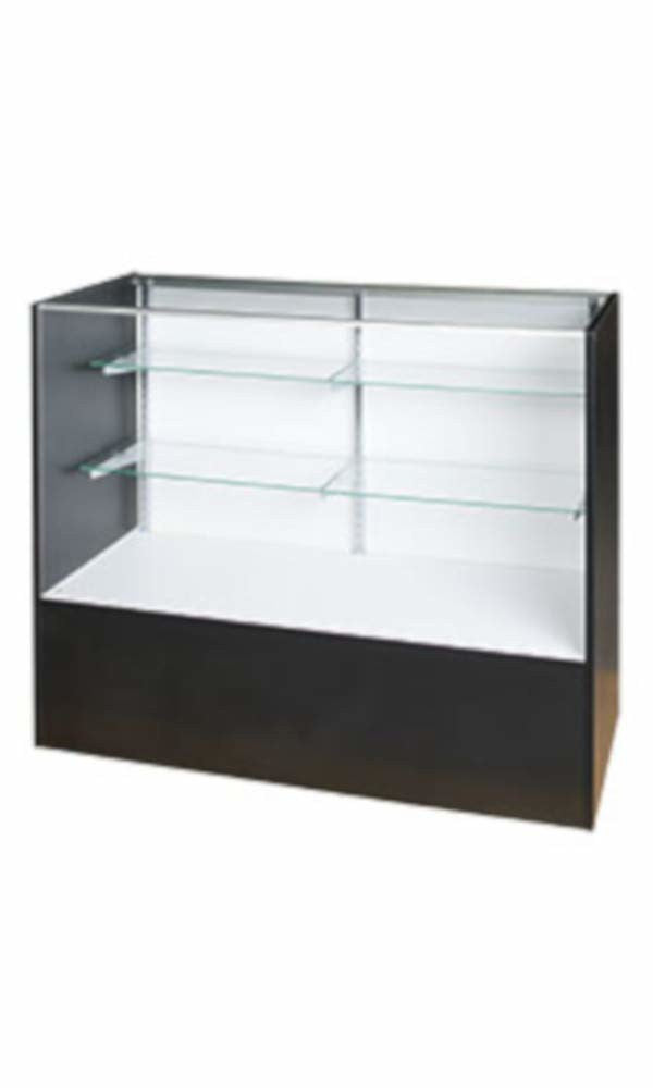 Full Vision Display Case Fully Assembled in Black 38 H x 18 D x 48 L Inches