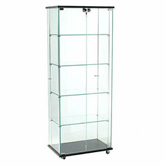 Locking Tower Display Case in Clear 24 W x 15.75 D x 62 H Inches with Casters