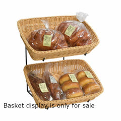 2 Tier Rectangular Basket Display in Black 16 W x 15 D x 18 H Inches