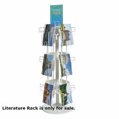 Greeting Card Spinner Rack in White 9W x 9 D x 26 H Inches with 12 Pockets