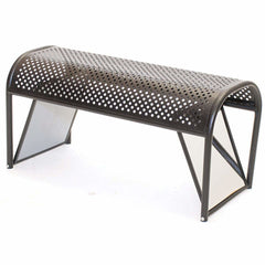 Shoe Bench in Black 36 L x 16 W x 18 H Inches with Mirrored Ends