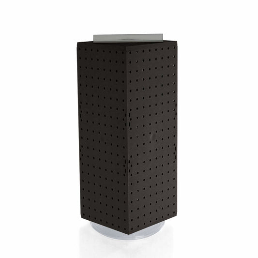 4 Side Revolving Pegboard Display in Black 8 W x 20 H Inches