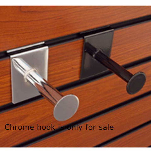 Garment Hooks in Chrome 3 Dia Inches for Slatwall - Pack of 10