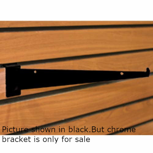 Steel Shelf Brackets in Chrome 10 Inches Long for Slatwall - Count of 10