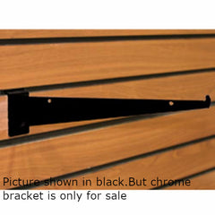 Steel Shelf Brackets in Chrome 10 Inches Long for Slatwall - Count of 10