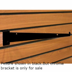Slatwall Shelf Brackets in Chrome 12 Inches Long - Count of 10