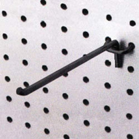 Steel Peg Hooks in Black 6 Inches Long for Metal Pegboard - Pack of 10