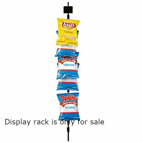 12 Clip Single Strip Display Racks in Black with Scan Label Plate - Box of 25
