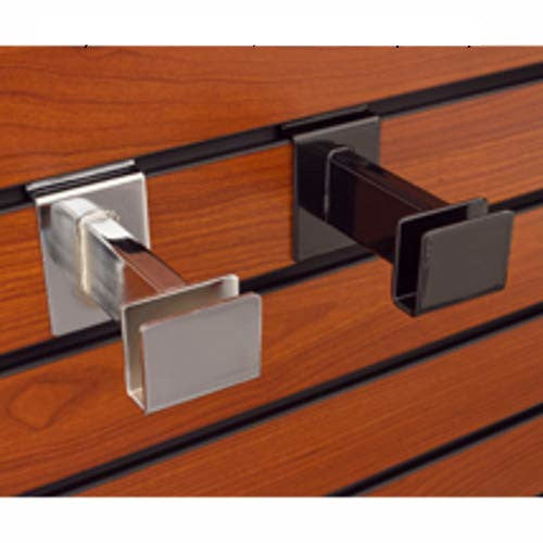 Rectangular Hangrail Brackets in Chrome 3 Inches Long for Slatwall - Pack of 10