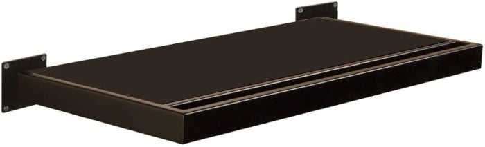 Wall Mount Wood Shelf in Black 24 W x 12 D Inches with Hangrail