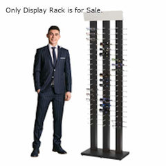 Wooden Floor Standing Eyewear Display in Black 21 W x 11.75 D x 72.5 H Inches