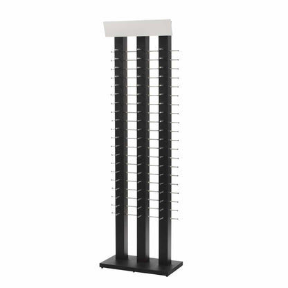 Wooden Floor Standing Eyewear Display in Black 21 W x 11.75 D x 72.5 H Inches