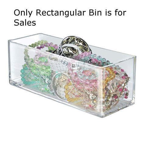Clear Rectangular Bin Display 4 X 10 Inches - Count of 4