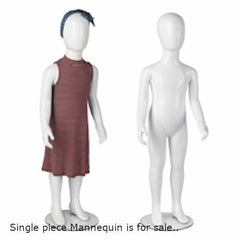 Plastic Child Glossy Mannequin in White 42 H Inches for Child Clothing