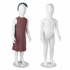 Plastic Child Glossy Mannequin in White 42 H Inches for Child Clothing