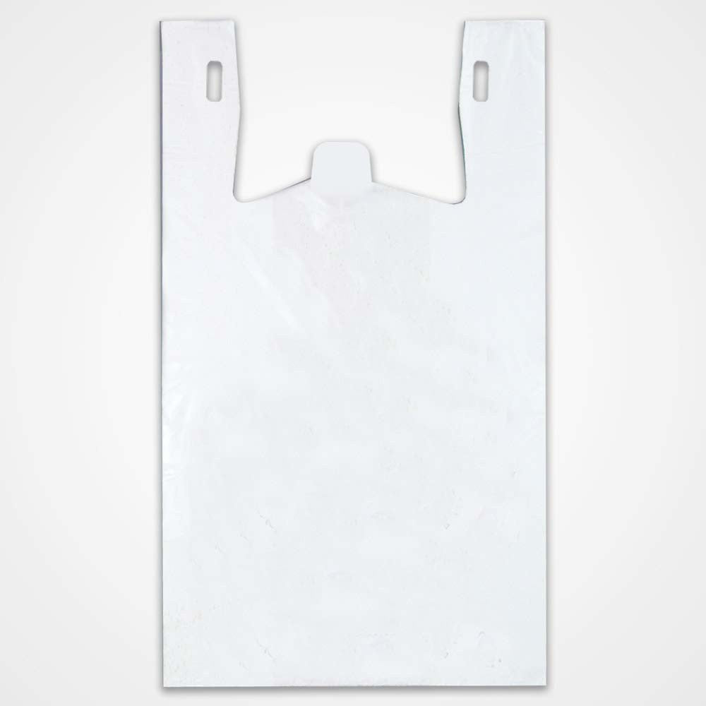 Plastic T Shirt Bags in White 17 W x 8 D x 29 H Inches - Lot of 500