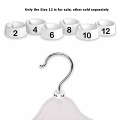 Numerical Plastic Hanger 12 Size Markers in White - Pack of 50
