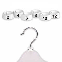 Numerical Plastic Hanger 12 Size Markers in White - Pack of 50