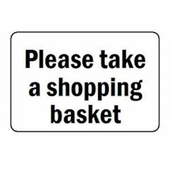 Sign for Plastic Shopping Basket 14 W x 10 H Inches