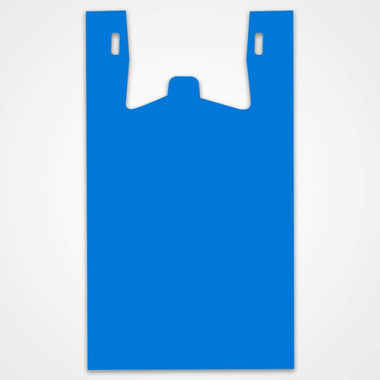 Plastic T Shirt Bags in Blue 12 x 7 x 21 Inches - Pack of 1000