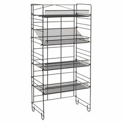 Merchandiser Rack in Black 24 W x 14 D x 53 H Inches with 4 Angle Shelves