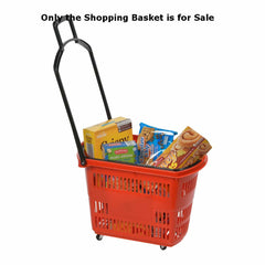 Rolling Shopping Basket in Red 20 W x 14.5 H X 13 D Inches